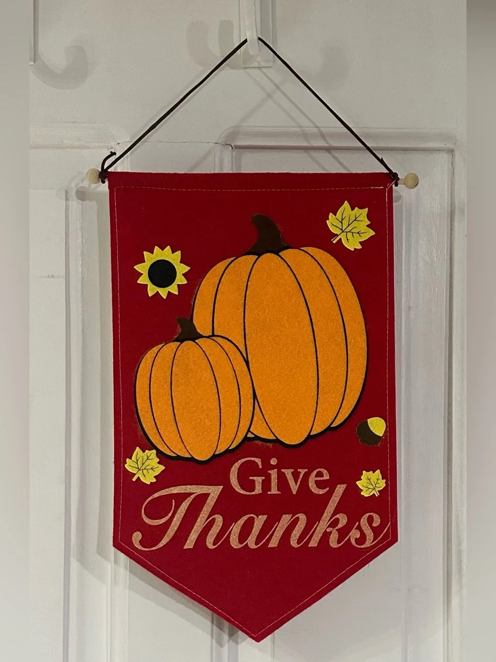 Give Thanks Pumpkin Wall Banner - Felt